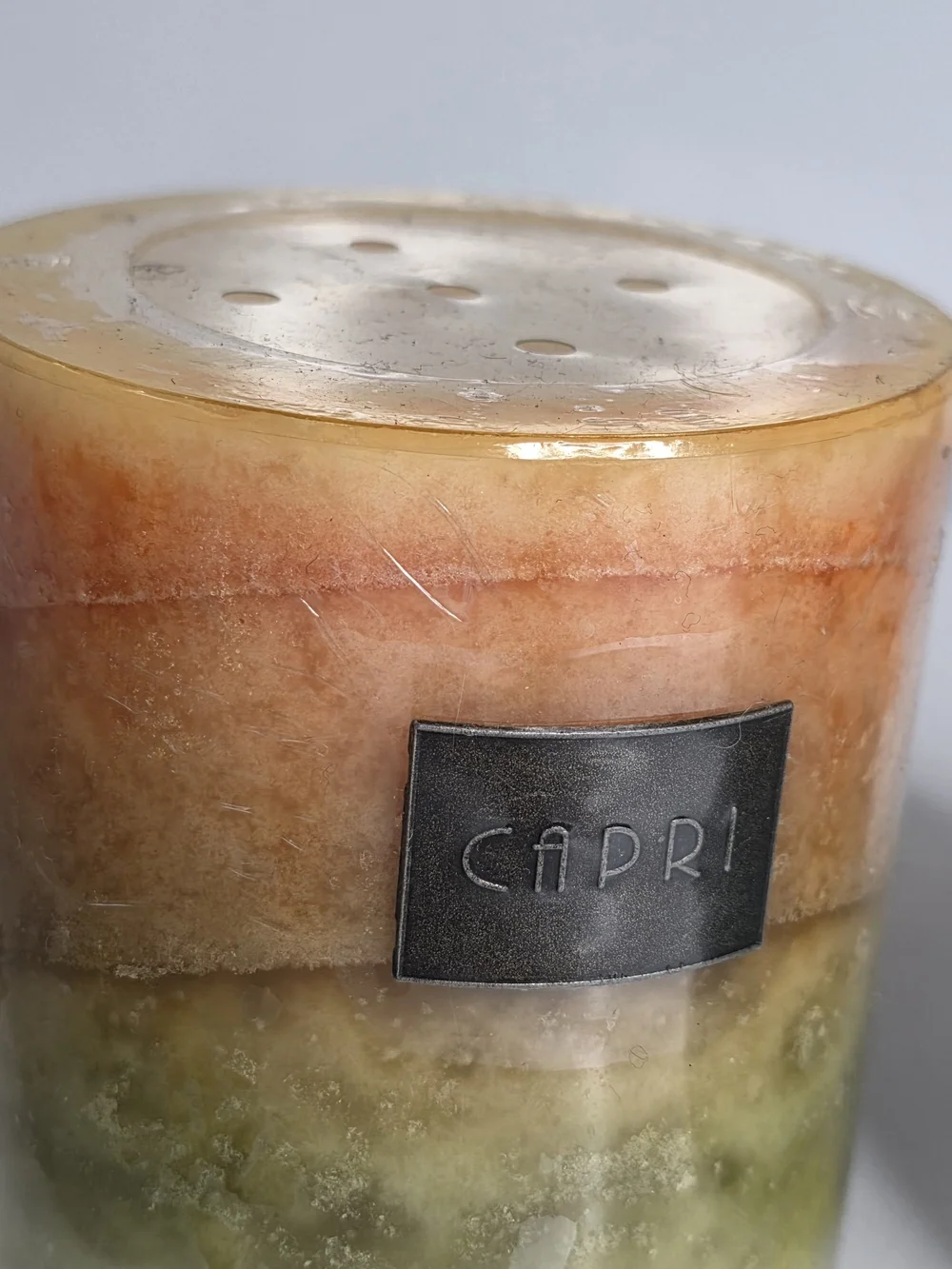 DW Home Capri Ombre Pillar Candle Set in Blue, Orange & Green
